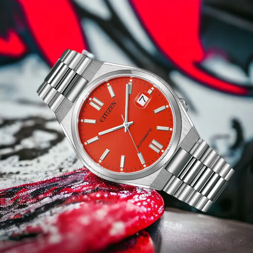 Citizen red dial watch best sale